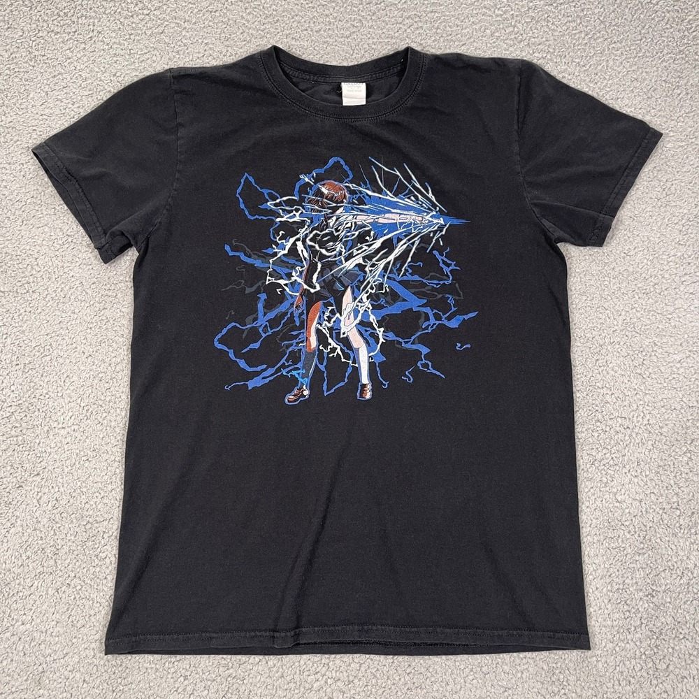 Thunder Girl Mikoto Misaka T Shirt Mens M Black Japanese Anime Y2K Toaru Majutsu